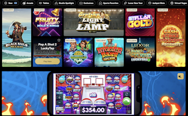 Screenshot of various BetMGM casino games.