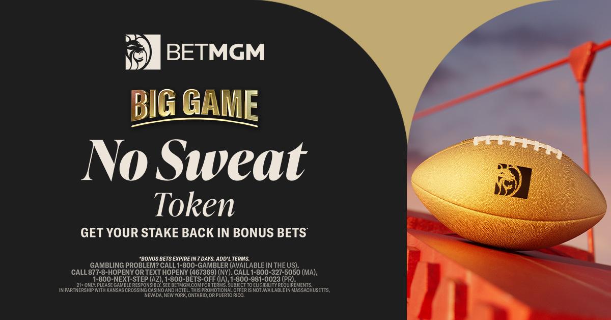 Image of a BetMGM no sweat token promo.