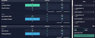 Image of the ProphetX parlay builder.