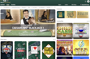 Various Caesars Casino games.