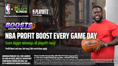 DraftKings NBA Play-In game daily boosts promo.