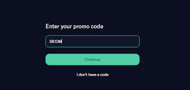Promo code authentication page on ProphetX: promo code SICOM.