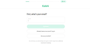 Image of Kalshi sign-up page.