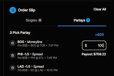 Image of $100 trade and parlay builder on Novig.