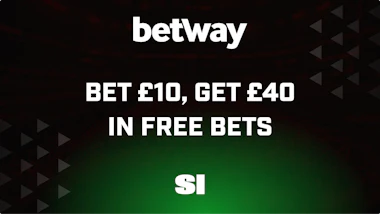 Use Betway sign-up offer to receive £40 in free bets when you stake £10.