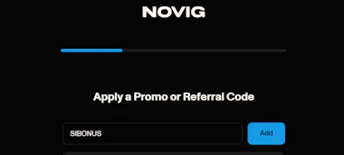 Image of the Novig promo code SIBONUS sign up page