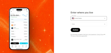 Image of Gemini Predictions sign-up page.