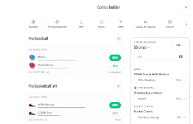 Image of a combo ticket on Kalshi.
