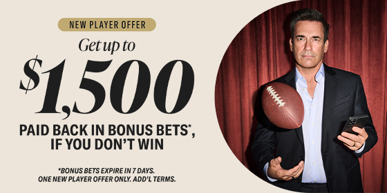 BetMGM bonus code new player offer featuring BetMGM brand ambassador Jon Hamm. Get up to $1,500 back in bonus bets if you don't win your first bet.