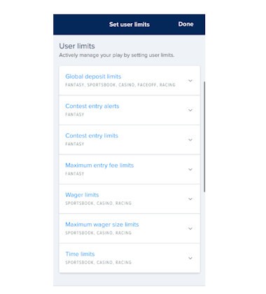 FanDuel deposit limits and responsible gambling center