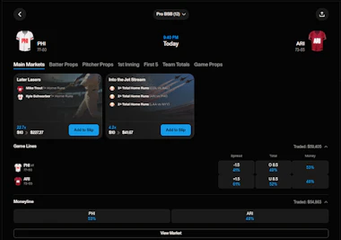 Image of DBacks vs. Phillies on Novig.