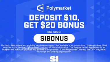 Image of the Polymarket promo code SIBONUS offer.