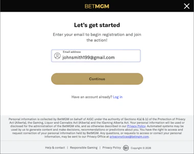Register with BetMGM bonus code SI1500