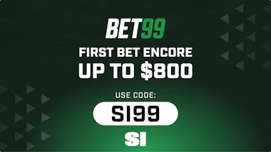 Bet99 promo image. First bet encore up to $800.