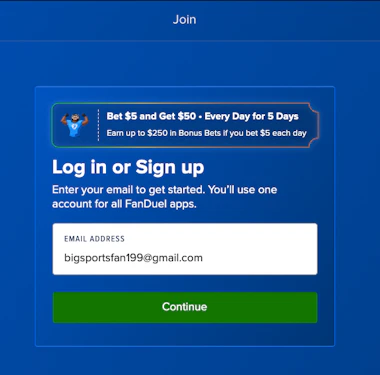Register with the FanDuel promo code